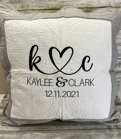 Personalized Wedding Quilt | Monogrammed Wedding Gift | Anniversary Gift | Custom wedding gift | Custom Quilt | Matelassé