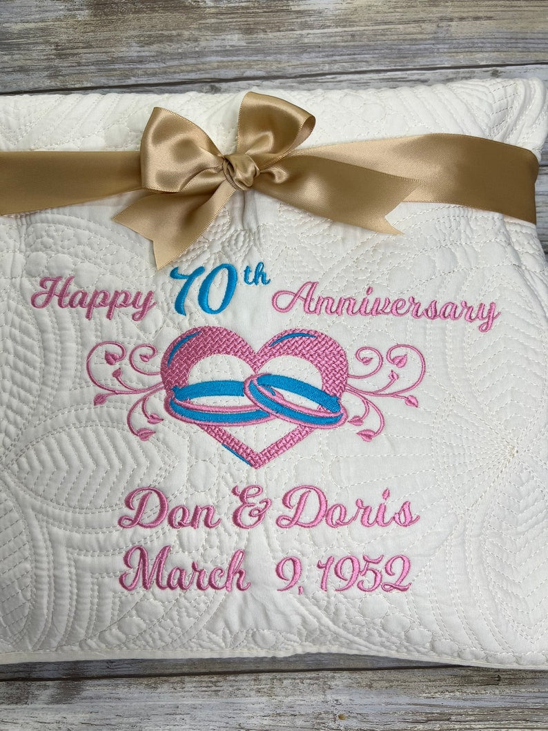 Personalized 20th Anniversary Quilt | Monogrammed Wedding Gift | Anniversary Gift  | Custom Gift | Custom Quilt | Matelassé