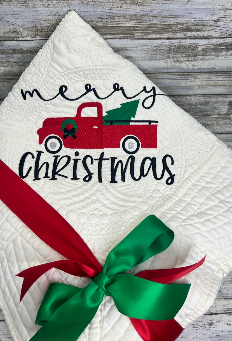 Christmas Quilt | Embroidery | Christmas Movie Watching Quilt | Personalized Christmas Quilt | Custom Quilt | Matelassé