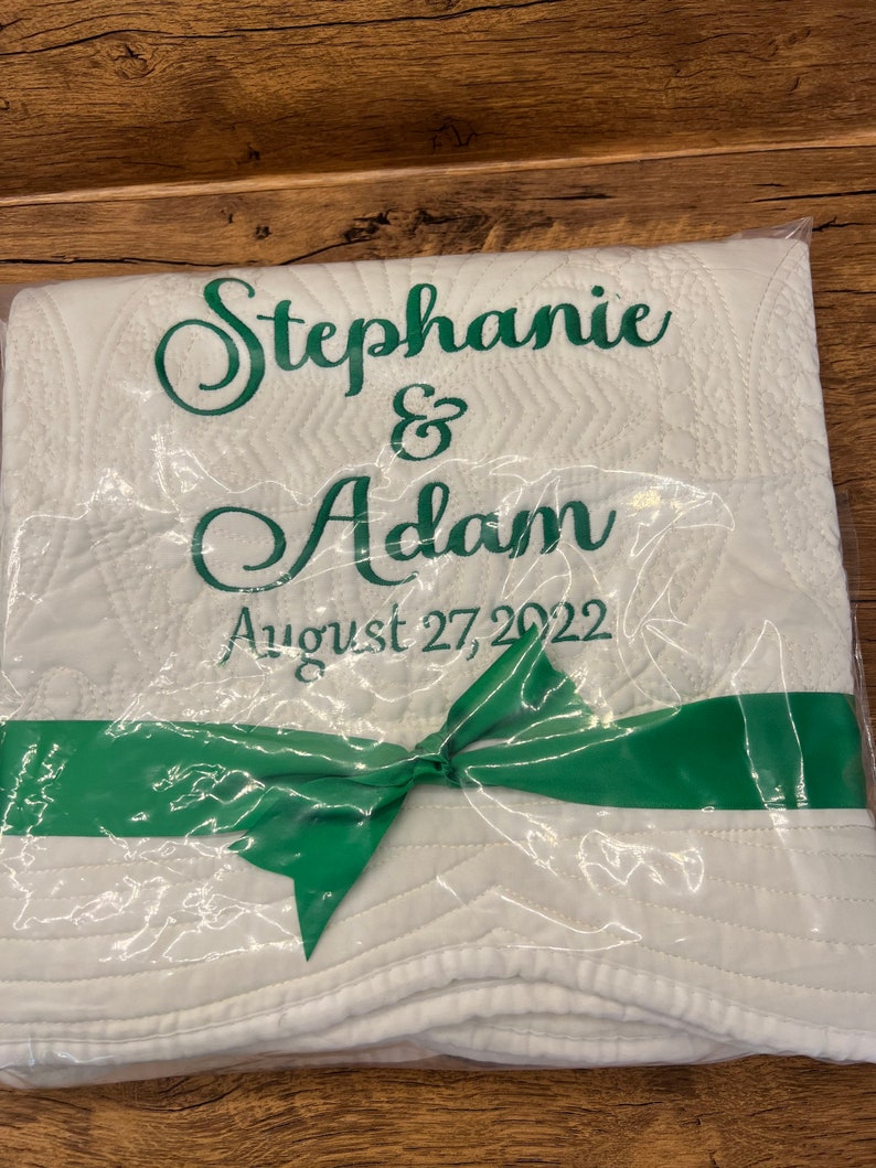 Personalized Wedding Quilt | Monogrammed Wedding Gift | Anniversary Gift | Custom wedding gift | Custom Quilt | Matelassé