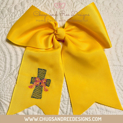 Custom Embroidered Hair Bows | St. Patrick's Day Bows | Shamrock Bows | Bows with embroidered Dogs and Shamrocks