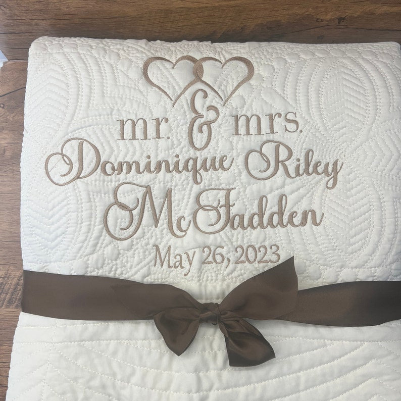 Personalized Wedding Gift | Wedding Quilt |Monogrammed Wedding Gift | Anniversary Gift | Custom Gift | Custom Quilt | Matelassé