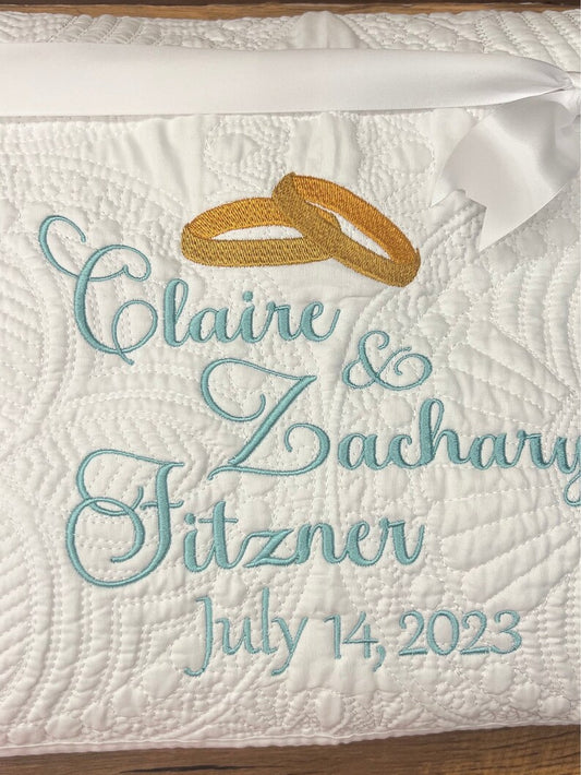 Personalized Wedding Gift | Wedding Quilt |Monogrammed Wedding Gift | Anniversary Gift | Custom Gift | Custom Quilt | Matelassé