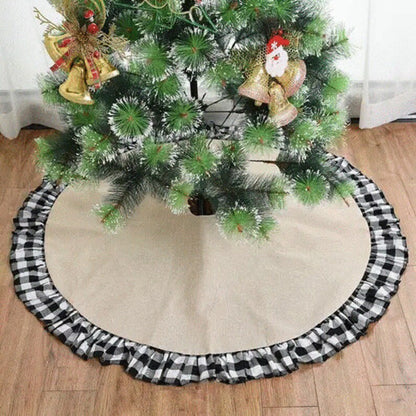 Embroidered Christmas Tree Skirt | custom tree skirt | Merry Christmas tree skirt | You Design and Personalize | Matelassé | Buffalo plaid