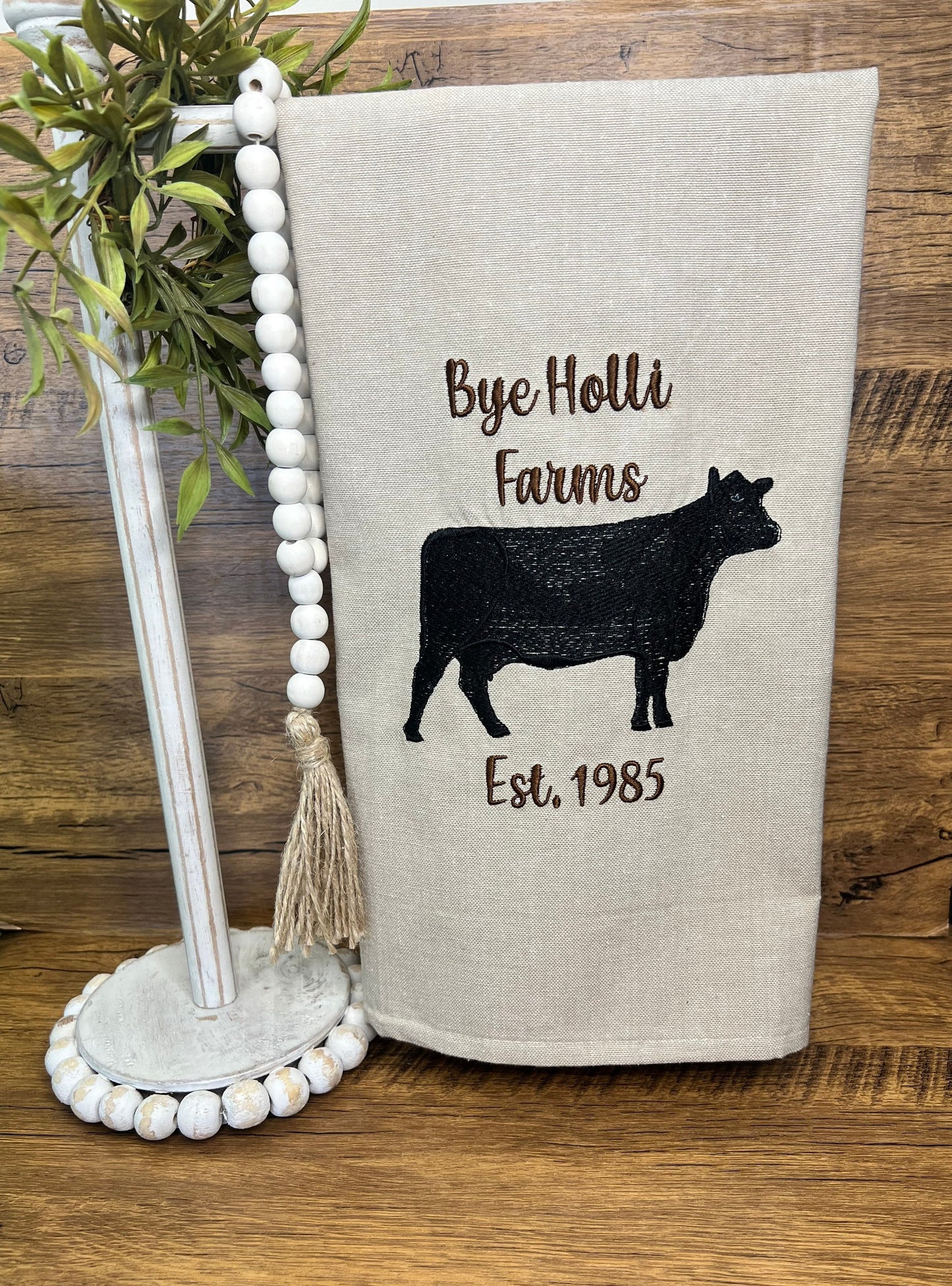 Farmhouse Towel | Cow Towel | Embroidery | Kitchen Towel | Home Decor | Gift | Personalized Towel