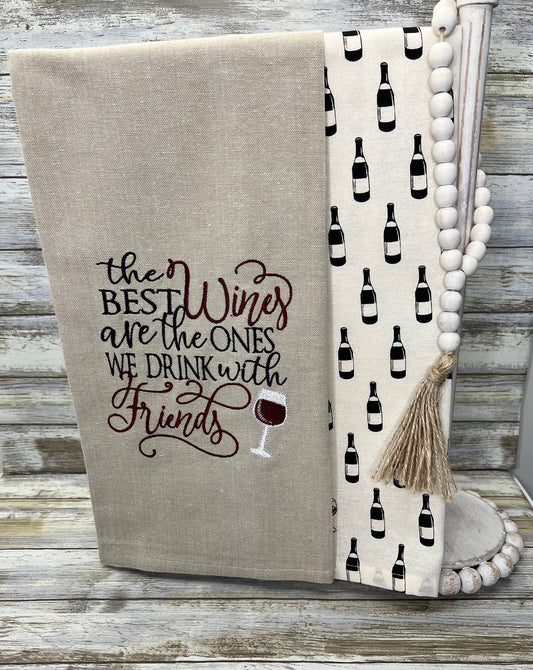 Wine Bar Towel | Wine Gift Towel | Embroidery | Kitchen Towel | Home Decor | Gift | Personalized Towel