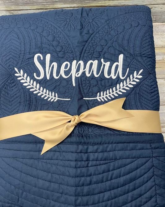 Personalized Wedding Quilt |  Monogrammed Wedding Gift | Anniversary Gift  | Custom wedding gift | Custom Quilt | Matelassé