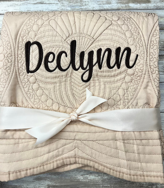 Baby Quilt | Personalized Quilt |  Monogrammed Baby Gift | Baby Shower Gift  | Christening Quilt | Custom Quilt | Holiday Quilt | Matelassé