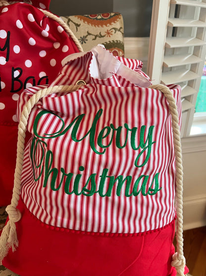 Custom Embroidered Santa Sacks | Personalized | Personalized Christmas Bag