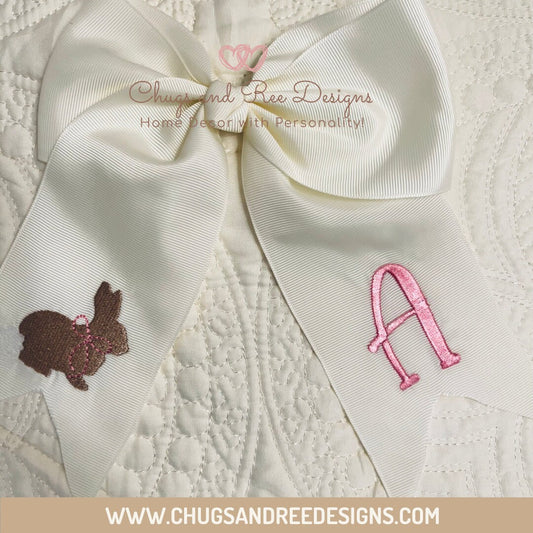 Custom Embroidered Hair Bows | St. Patrick's Day Bows | Shamrock Bows | Bows with embroidered Dogs and Shamrocks