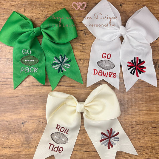 Custom Embroidered Hair Bows | Collegiate Hair Bows | Custom School Bows | custom bows