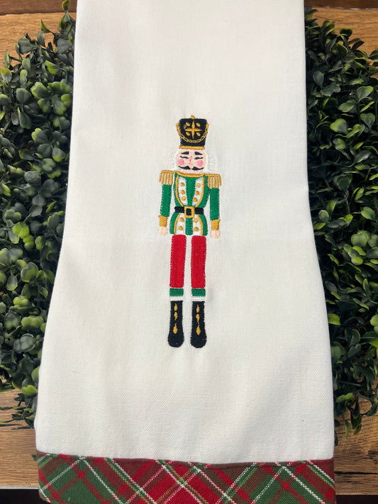 Nutcracker |Chinoiserie Towel | Christmas Embroidered Towel | Christmas Decor | Custom Towel | Gift Towel | Personalized Towel