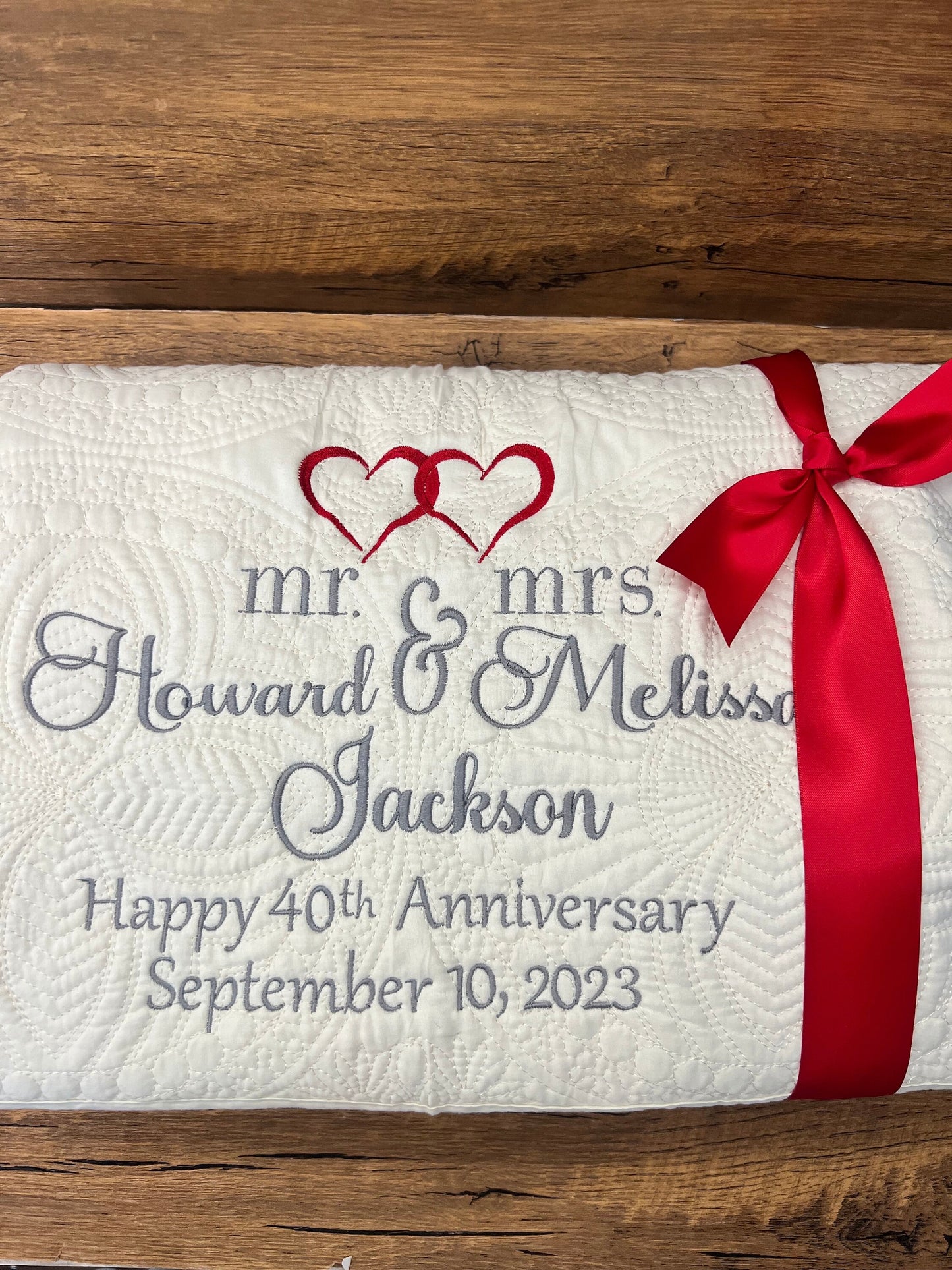 Personalized Anniversary Quilt | Monogrammed Wedding Gift | Anniversary Gift  | Custom Gift | Custom Quilt | Matelassé