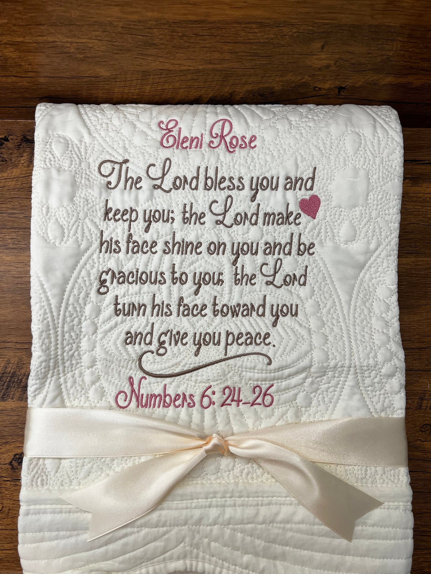 Custom embroidered Quilt | Personalized Quilt | Biblical Quilt | Monogrammed Quilt | Matelassé